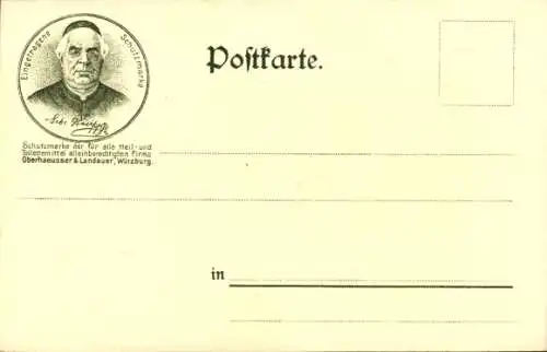 Litho Reklame, Pfarrer Kneipp reine Heilseifen, Kreuzdorn, Lein