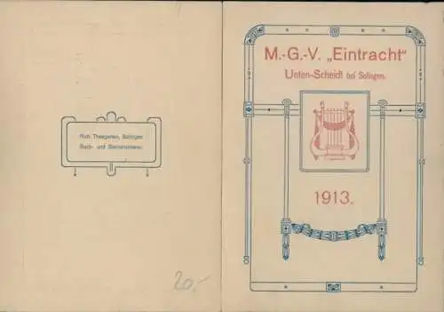 Klapp Ak Untenscheidt Solingen, Männer-Gesang-Verein MGV Eintracht, Feste 1913