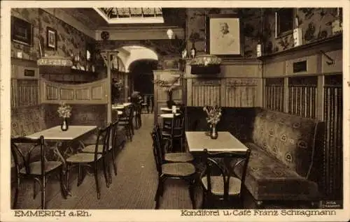 Ak Emmerich am Niederrhein, Konditorei und Cafe Franz Schragmann, Kass-Straße 76