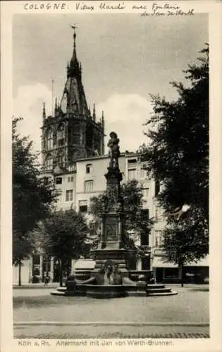 Ak Köln am Rhein, Altermarkt mit Jan-von-Werth-Brunnen