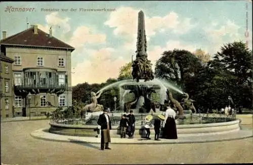 Ak Hannover in Niedersachsen, Flusswasserkunst, Fontäne, Brunnen