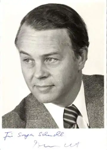 Ak Politiker Ernst Albrecht, Ministerpräsident von Niedersachsen, Portrait, Autogramm