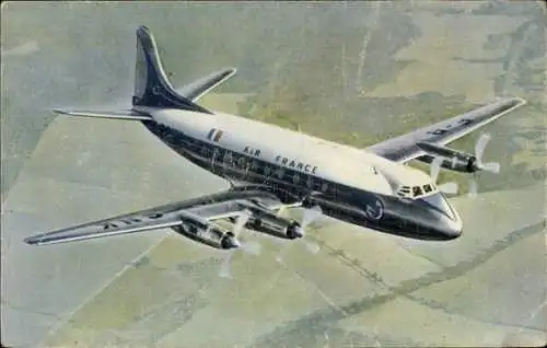 Ak Französisches Passagierflugzeug, Air France, Vickers Viscount