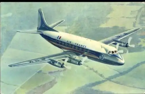 Ak Französisches Passagierflugzeug, Air France, Vickers Viscount