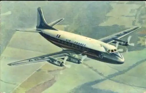 Ak Französisches Passagierflugzeug, Air France, Vickers Viscount