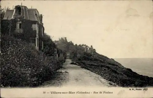 Ak Villers sur Mer Calvados, Rue de Foulens