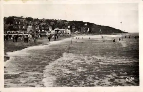 Ak Villers sur Mer Calvados, Plage, Falaises