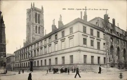 Ak Paris V, Lycée Henri IV und Clovis Tower