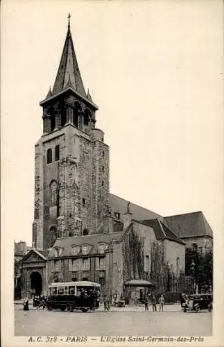 Ak Paris IV Paris VI, Kirche Saint Germaine des Pres, Bus