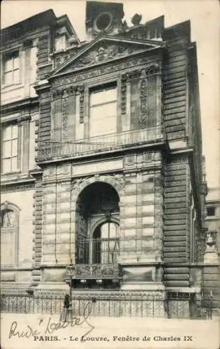 Ak Paris I Louvre, Fenster von Karl IX