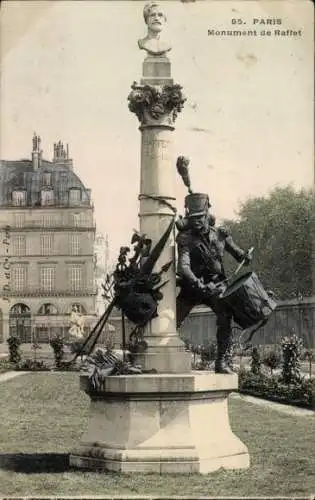 Ak Paris, Vue du Monument de Raffet, Büste mit Trommler