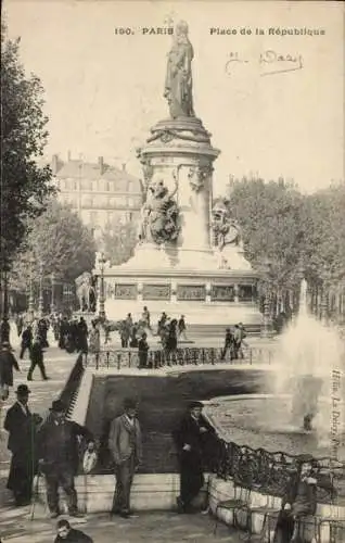 Ak Paris III, Place de la République, Denkmal