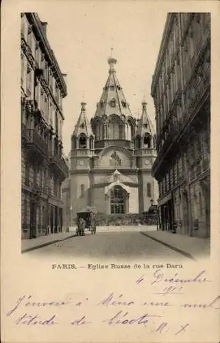 Ak Paris VIIIe Élysée, Russische Kirche Rue Daru