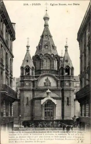 Ak Paris VIII Élysée, Russische Kirche, Rue Daru