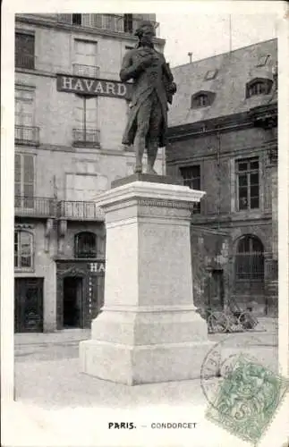 Ak Paris IX, Condorcet, Denkmal