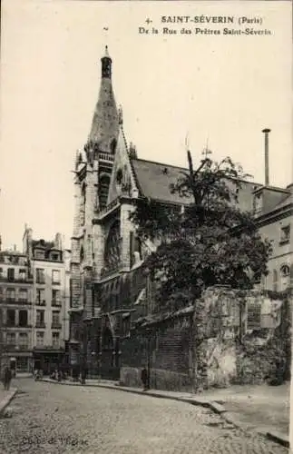 Ak Saint Séverin Charente, Aus der Rue des Prêtres Saint Séverin