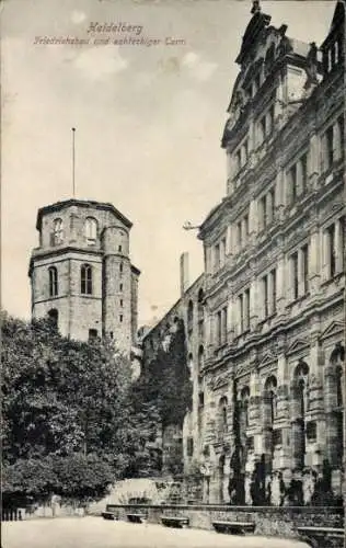 Ak Heidelberg am Neckar, Friedrichsbau, Achteckiger Turm