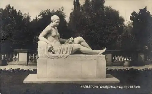 Ak Karlsruhe in Baden, Stadtgarten, Eingang, Flora