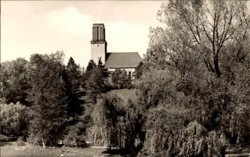 Ak Görlitz in der Lausitz, Evangelische Kreuzkirche, Park