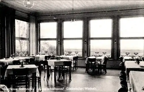 Ak Gleisweiler in der Pfalz, Gasthaus Simonshof, Gesellschaftssaal