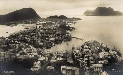 Ak Ålesund Aalesund Norwegen, Panoramablick auf die Stadt