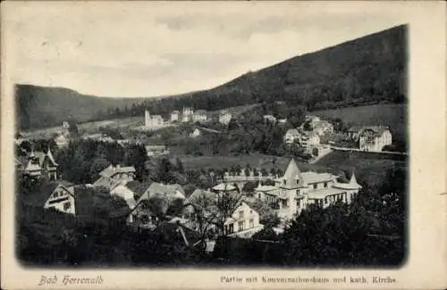 Ak Bad Herrenalb im Schwarzwald, Konversationshaus, katholische Kirche