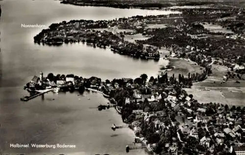 Ak Wasserburg am Bodensee Schwaben, Nonnenhorn, Luftbild