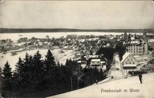 Ak Freudenstadt im Schwarzwald, Gesamtansicht, Winter