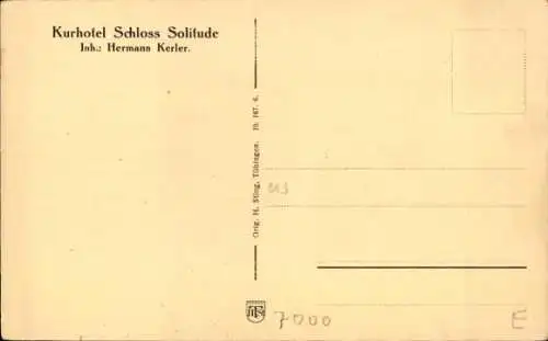 Ak Stuttgart in Württemberg, Schloss Solitude