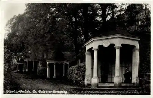 Ak Schwäbisch Gmünd in Württemberg, St. Salvador Kreuzgang