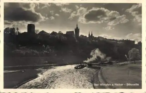 Ak Bad Wimpfen am Neckar, Silhouette der Stadt