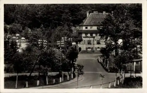 Ak Thermalbad Wiesenbad im Erzgebirge, Cafe Restaurant Wettin