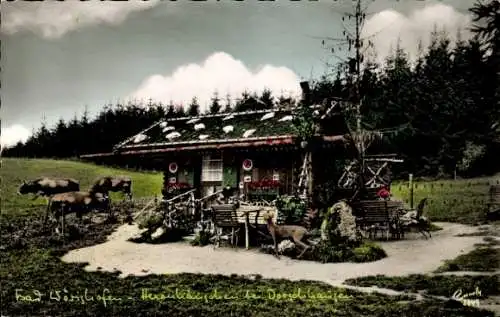 Ak Dorschhausen Bad Wörishofen im Unterallgäu, Hexenhäuschen, Kühe, Reh