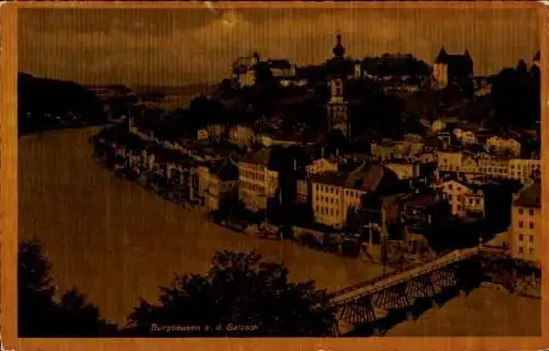 Ak Burghausen an der Salzach Oberbayern, Teilansicht, Brücke