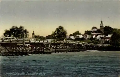 Ak Tittmoning in Oberbayern, Salzachbrücke