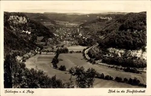 Ak Geislingen an der Steige, Panorama, Burgruine Helfenstein