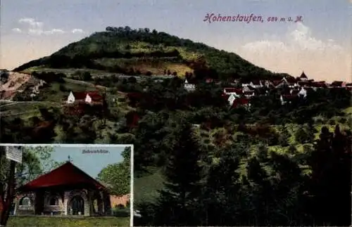 Ak Hohenstaufen Göppingen in Baden Württemberg, Schutzhütte, Panorama