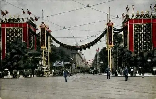 Ak Berlin, Leipziger Platz im Festschmuck 1913