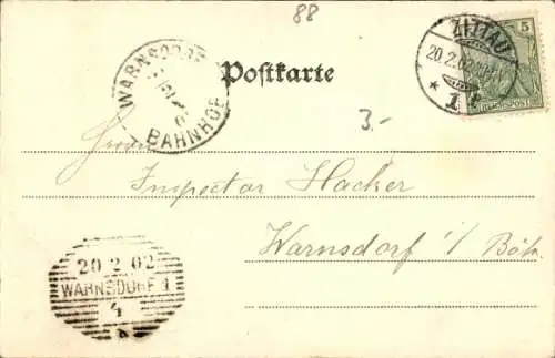 Ak Zittau in Sachsen, Die Weinau, Boot