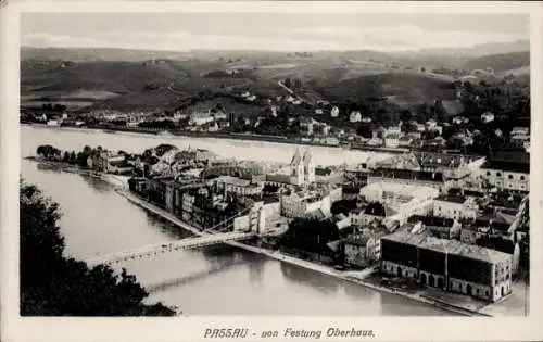 Ak Passau in Niederbayern, Teilansicht von Festung Oberhaus gesehen