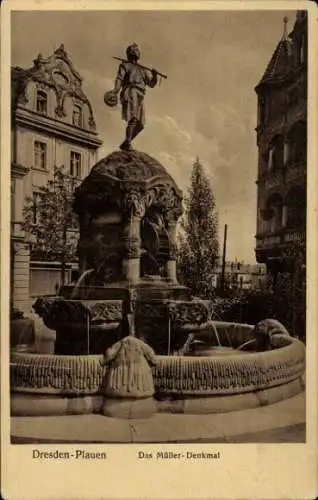 Ak Dresden Plauen, Müller Denkmal