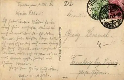 Ak Dresden Niederpoyritz, Wirt und Wirtin vom Staffelstein