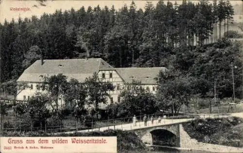 Ak Klingenberg im Erzgebirge Sachsen, Winkelmühle im Weisseritztal