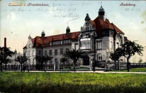 Ak Radeberg in Sachsen, städtisches Krankenhaus