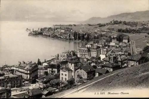 Ak Montreux Clarens Kt. Waadt, Panorama