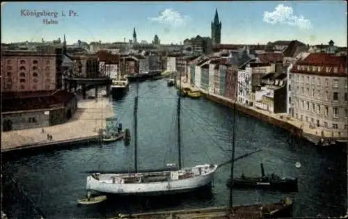 Ak Kaliningrad Königsberg Ostpreußen, Hafen, Segelschiff