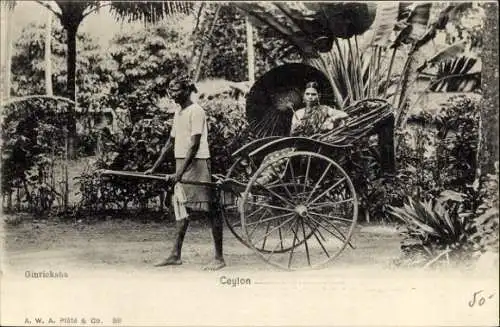 Ak Ceylon Sri Lanka, Rikschafahrer