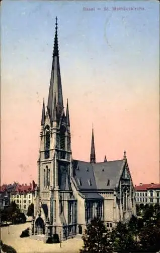 Ak Basel Bâle Stadt Schweiz, Sankt Mathäuskirche