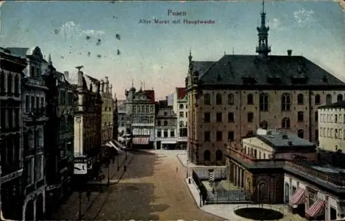 Ak Poznań Posen, Alter Markt, Hauptwache