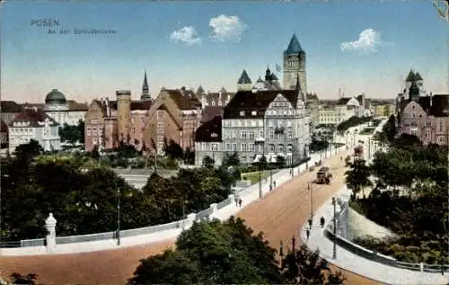 Ak Poznań Posen, Schlossbrücke